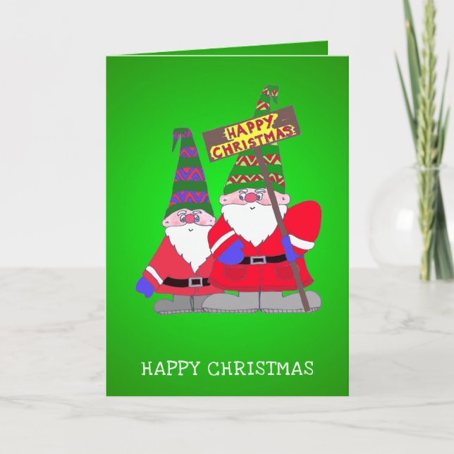 Cute Scandi Gomes, Happy Christmas, your words Card (Front)