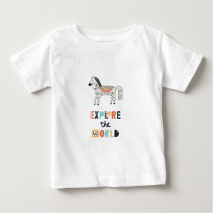 Cute Scandia Horse Explore the World Baby T-Shirt