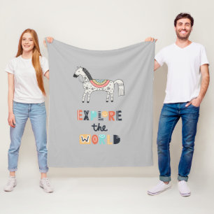 Cute Scandia Horse Explore the World Fleece Blanket