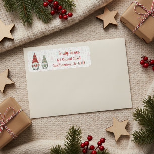 Cute Scandinavian Christmas Gnome Return Address Label
