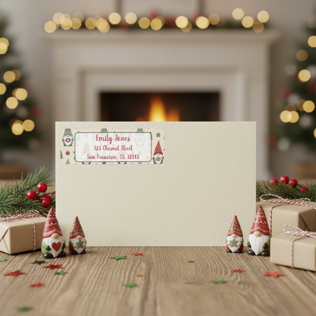 Cute Scandinavian Christmas Gnome   Return Address Label (Creator Uploaded)