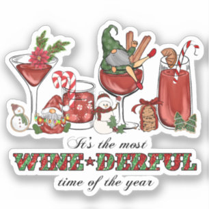 Cute Scandinavian Christmas Gnomes with Wine Glass