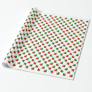 Cute Scandinavian Christmas Hearts Wrapping Paper