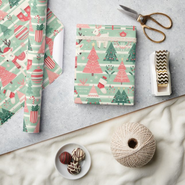 Cute Scandinavian Christmas Holiday Season  Wrapping Paper (Crafts)