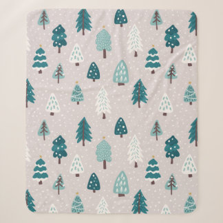 Cute Scandinavian Christmas Tree Mug Sherpa Blanket