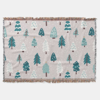 Cute Scandinavian Christmas Tree Mug Throw Blanket