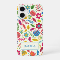 Cute Scandinavian Floral Folksy Personalised Name