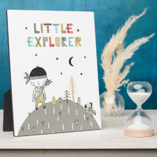 Cute Scandinavian Little Explorer Kids Plaque