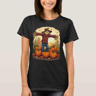Cute Scarecrow Fall Harvest Pumpkin Patch Tee