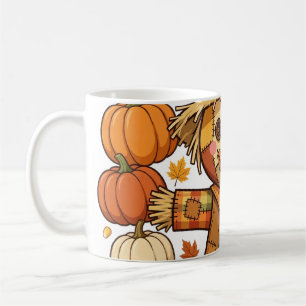 Cute Scarecrow Fall Harvest Thanksgiving Art Coffee Mug