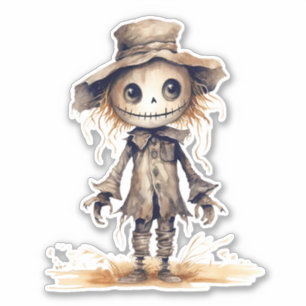 Cute scarecrow, Halloween Sticker