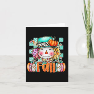 Cute Scarecrow Pumpkin Thanksgiving Halloween Hell Card