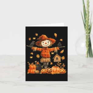 Cute Scarecrow Pumpkin Thanksgiving Halloween Hell Card