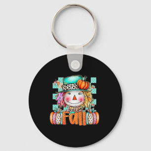 Cute Scarecrow Pumpkin Thanksgiving Halloween Hell Key Ring