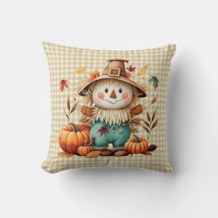 Cute Scarecrow Throw Pillow