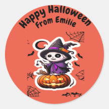 Cute scarecrow witch Halloween pumpkin 