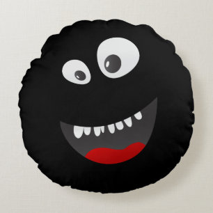 Cute Scary Black Monster Round Cushion