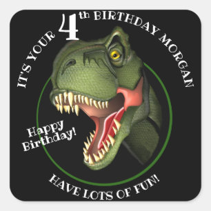 Cute Scary Dinosaur Square Sticker