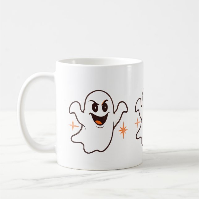 Cute Scary Ghost Fun Coffee Mug (Left)