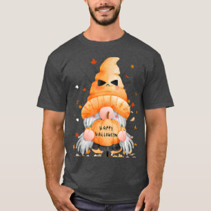 Cute Scary Gnome JackOLantern Pumpkin Halloween Co T-Shirt