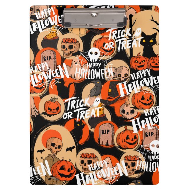  Cute & Scary Halloween Spooky vibes  Clipboard (Front)