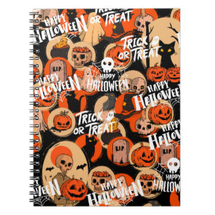 Cute & Scary Halloween Spooky vibes Notebook