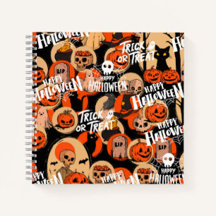 Cute & Scary Halloween Spooky vibes Notebook