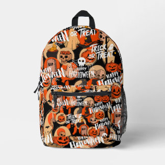Cute & Scary Halloween Spooky vibes Printed Backpack