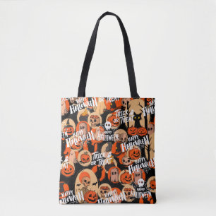 Cute & Scary Halloween Spooky vibes Tote Bag