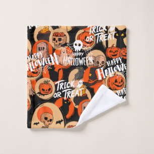 Cute & Scary Halloween Spooky vibes Wash Cloth