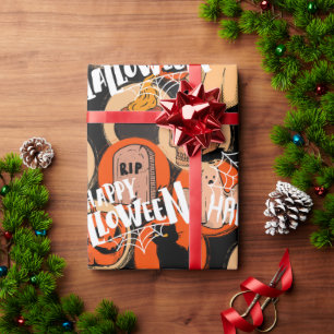Cute & Scary Halloween Spooky vibes Wrapping Paper