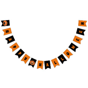 Cute Scary Jack O Lantern Pumpkin Halloween Party Bunting