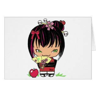 Cute Scary Miao - gothic kokeshi doll