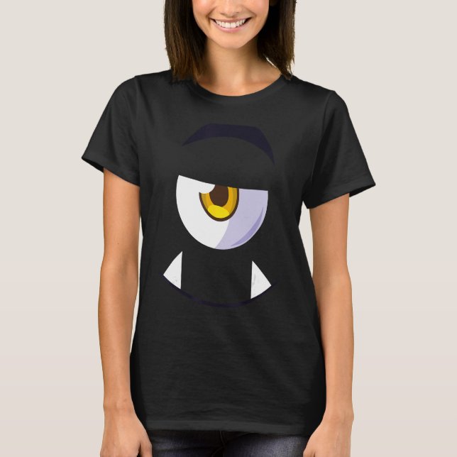 Cute Scary Monster Eyeball Face Halloween Costume  T-Shirt (Front)