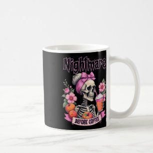 Cute Scary Night Before Coffee Halloween Flower Sk Mug