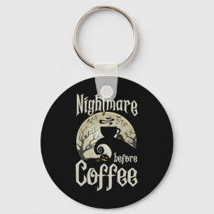Cute Scary Night Before Coffee Halloween Fun Mug G Key Ring