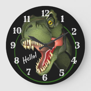 Cute Scary T-Rex Dinosaur Large Clock