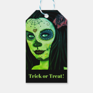Cute Scary Zombie Gothic Girl Holloween Gift Tags