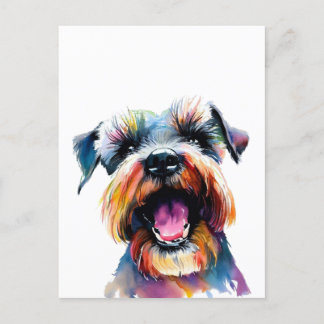 Cute Schnauzer - Colourful Dog Design Postcard