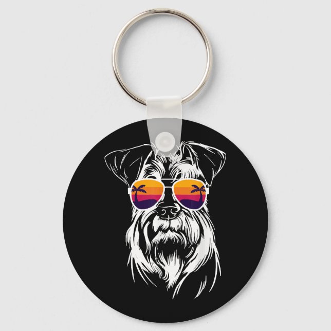Cute schnauzer dog  key ring (Front)