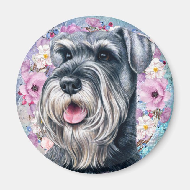 Cute Schnauzer Magnet (Front)