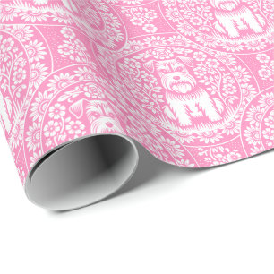 Cute Schnauzer or other Terrier Custom Color Wrapping Paper