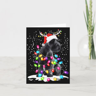 Cute Schnauzer With Christmas Lights Card