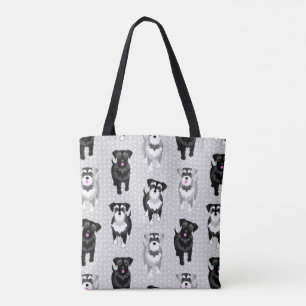Cute Schnauzers Retro Pattern Tote Bag