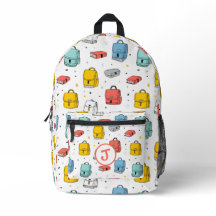Cute School Backpacks and books  Pattern