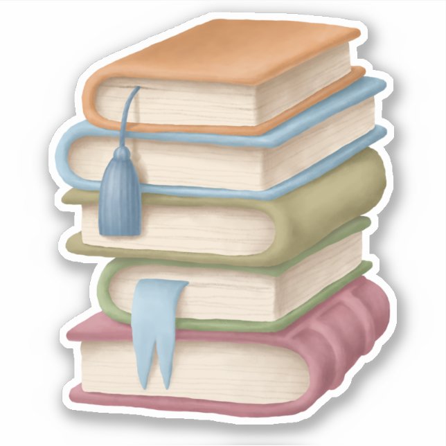 Cute School Book Fun Reading Vinyl Stickers (Front)