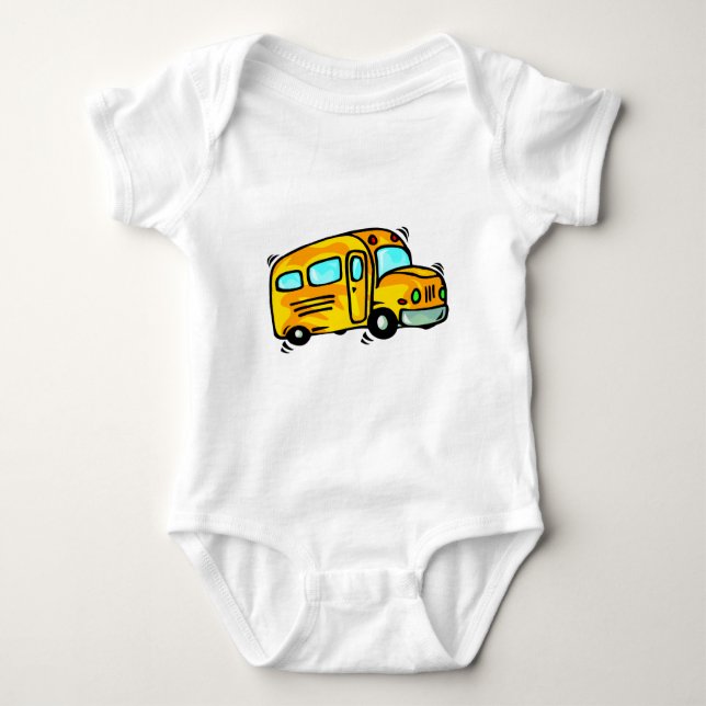 Cute School Bus Baby Bodysuit (Front)