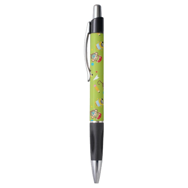 Cute school bus monkey pattern pen (Top (Vertical))