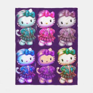 Cute School girl Baby Kitty Fleece Blanket