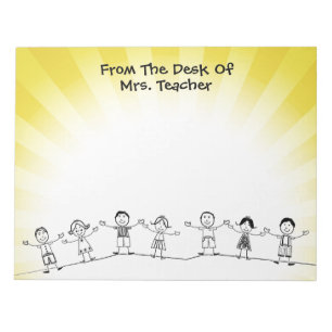 Cute School Kids Teacher Notepad